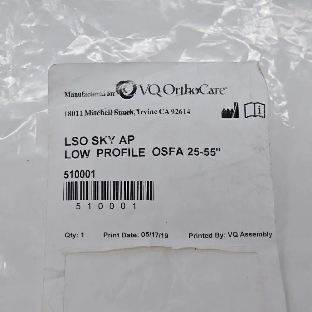 VQ ORTHOCARE SKY AP SPINAL ORTHOSES BRACE LOW PROFILE OSFA 25